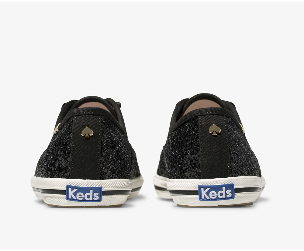 Keds Sneakers Black - Kate Spade new york Champion Glitter - Womens KJAXNG-726